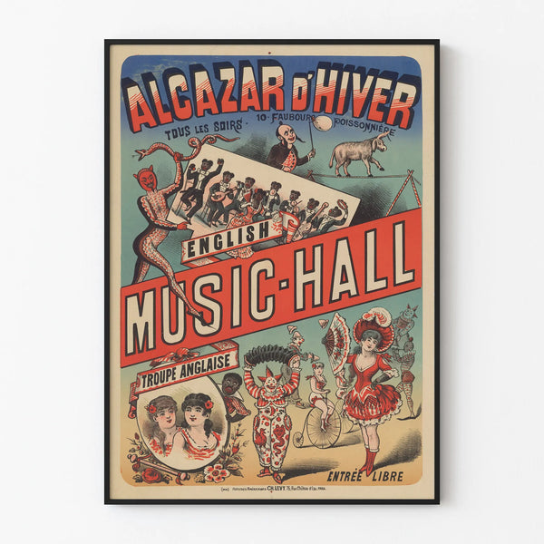 Vintage poster of Alcazar d'Hiver Music Hall, British troupe