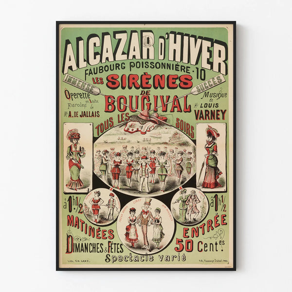 Vintage Alcazar Winter Poster - The Sirens of Bougival
