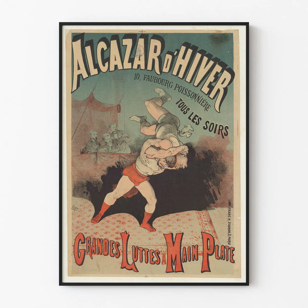 Vintage poster Alcazar d'Hiver Grandes Luttes à Main Plate