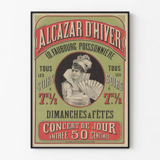 Vintage poster of Alcazar d'Hiver with Miss Bepoix