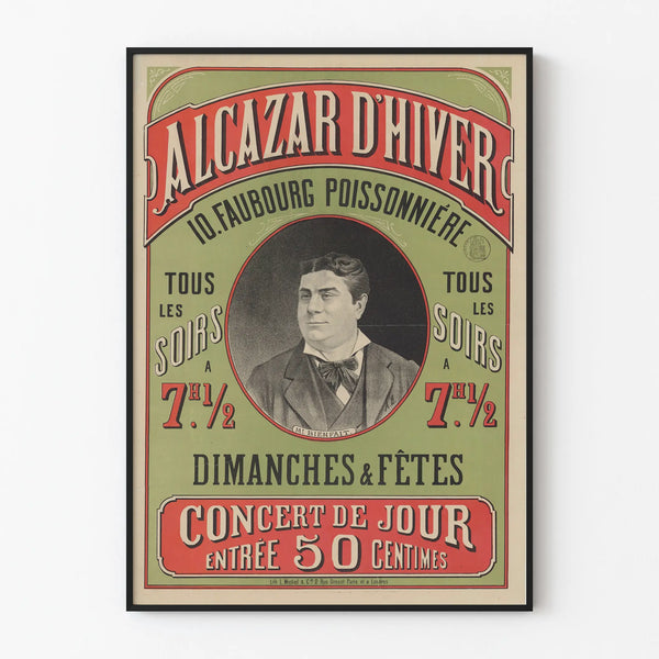 Vintage Alcazar Winter Concert Poster Mr. Bienfait