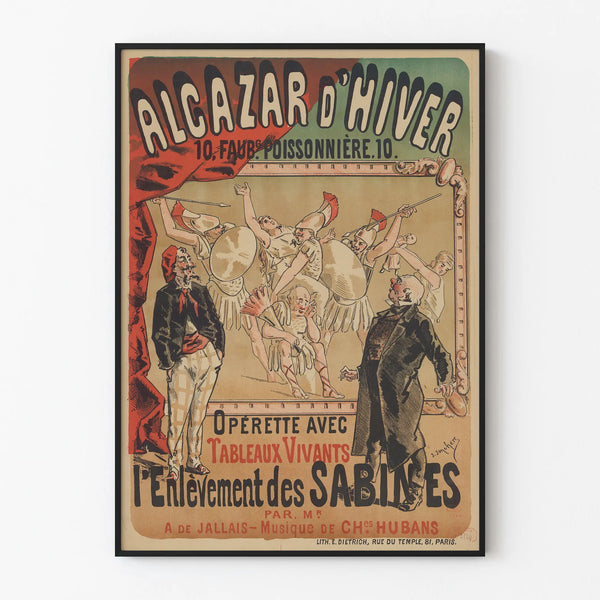 Vintage poster of Alcazar d'Hiver operetta L'Enlèvement des Sabines