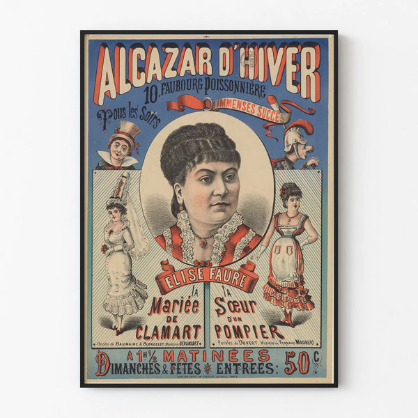 Vintage Alcazar Winter Poster with Elise Faure
