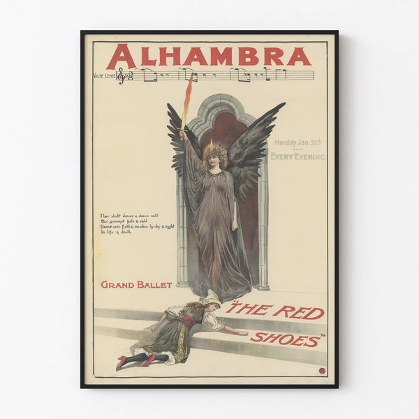 Vintage Poster for The Grand Ballet The Red Shoes Alhambra