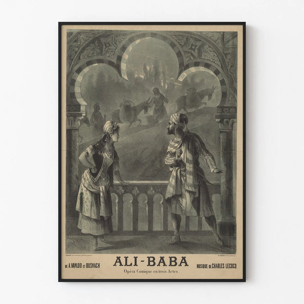 Vintage Poster of Ali-Baba Comic Opera by Charles Lecocq