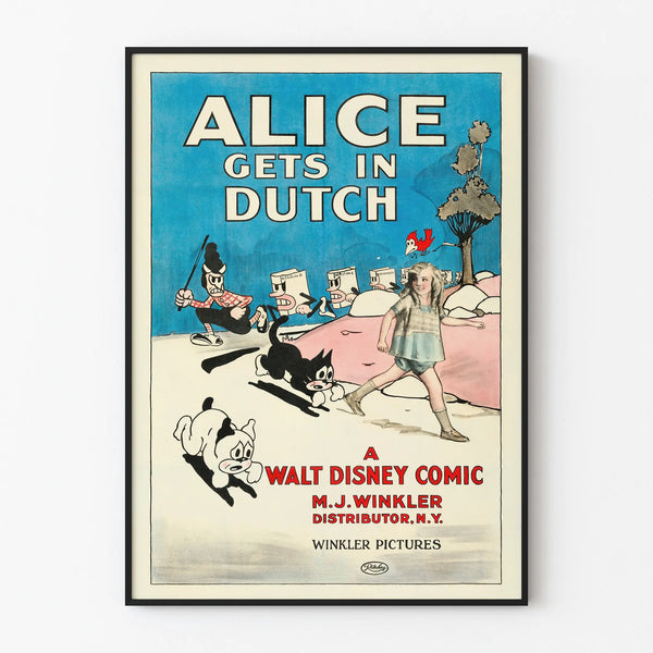 Vintage Alice Gets in Dutch Poster - Retro Disney Wall Decoration