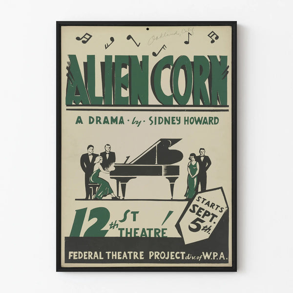 Vintage Poster Alien Corn - 12th Street Theatre Wall Decoration
