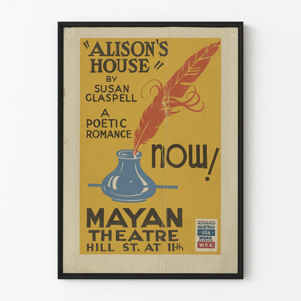 Vintage poster 'Alison's House' - Poetic theater wall decoration