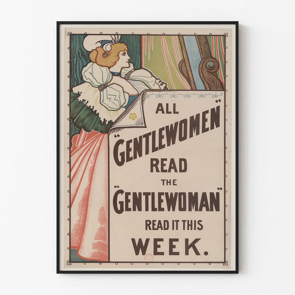 Vintage poster All Gentlewomen Read The Gentlewoman - Retro wall decoration