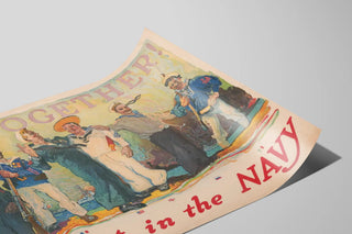 Vintage Marine Recruitment Poster - All Together Enlist in the Navy — artwork view
