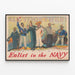 Vintage Marine Recruitment Poster - All Together Enlist in the Navy — framed artwork on a wall