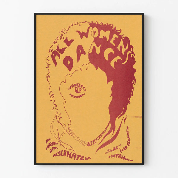 Vintage psychedelic style female dance poster