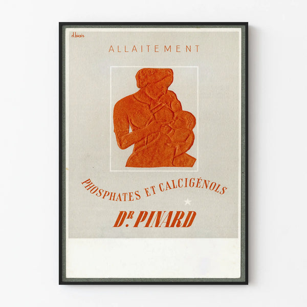 Vintage breastfeeding poster in relief by Dr. Pinard