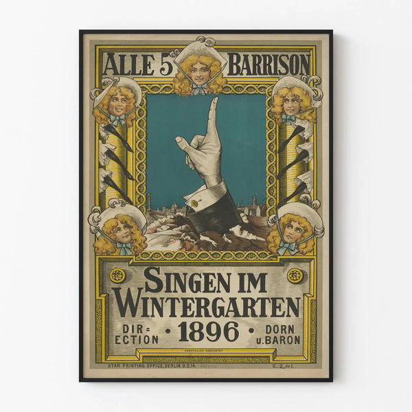 Vintage Poster Alle 5 Barrison Singing in the Winter Garden 1896