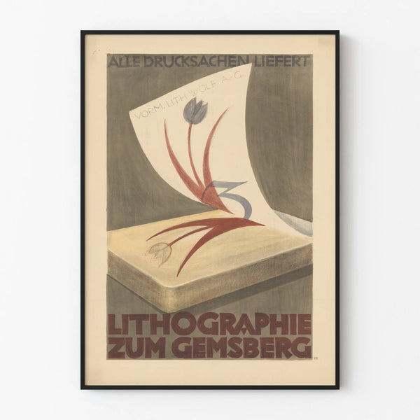 Poster Lithograph Zum Gemsberg - Vintage Wall Decoration