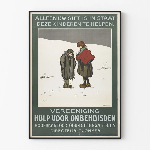 Vintage awareness poster for aid to homeless children