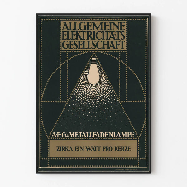 Vintage Poster Allgemeine Elektricitäts Gesellschaft Metallic Lamp
