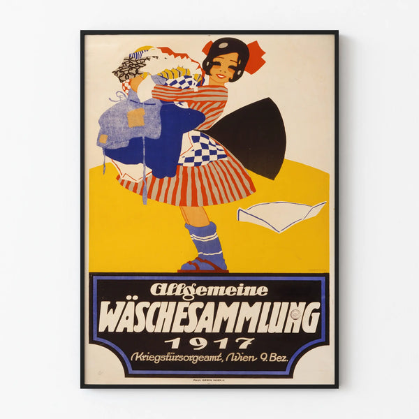 Vintage laundry collection poster 1917