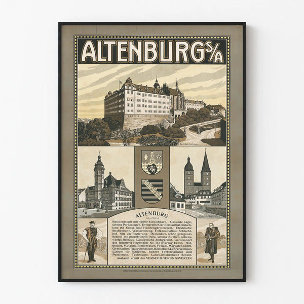 Vintage Altenburg Saxony Poster - Historic Wall Decoration