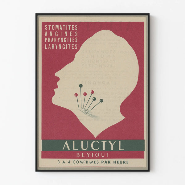 Vintage medical poster Aluctyl Beytout for the treatment of ENT conditions