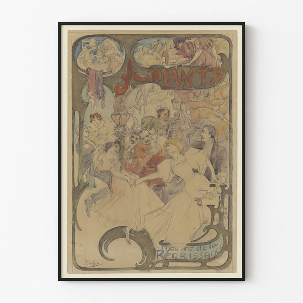 Vintage poster 'Lovers' Renaissance Theater – Artistic wall decoration