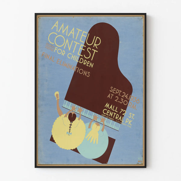 Vintage poster for amateur children's contest 1936