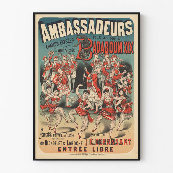 Vintage poster Ambassadeurs Badaboum XIX Wall decoration