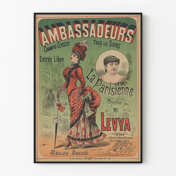 Vintage poster Ambassadeurs Champs-Élysées - The Parisian sung by Mrs. Levya