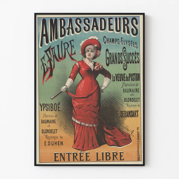 Vintage Poster Ambassadeurs E. Faure Wall Decoration Retro