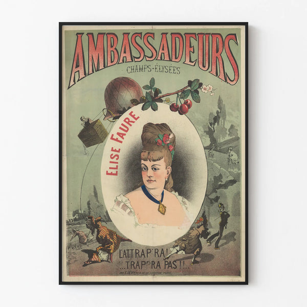 Vintage poster Ambassadeurs Elise Faure for wall decoration