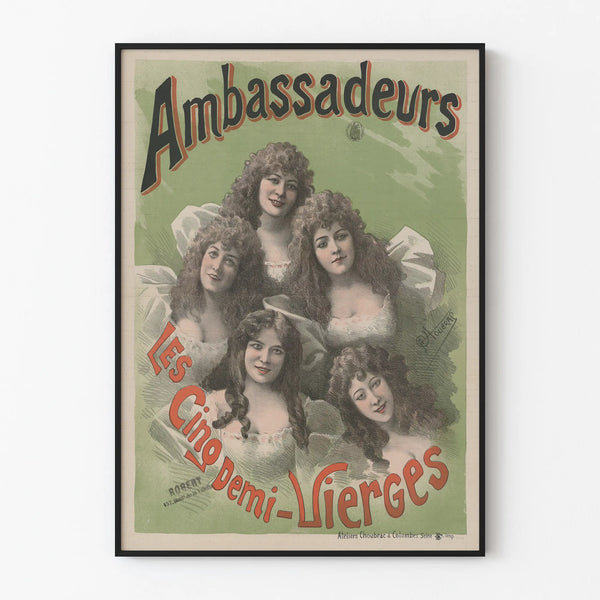 Vintage poster Ambassadeurs The Five Half-Virgins - Retro wall decoration
