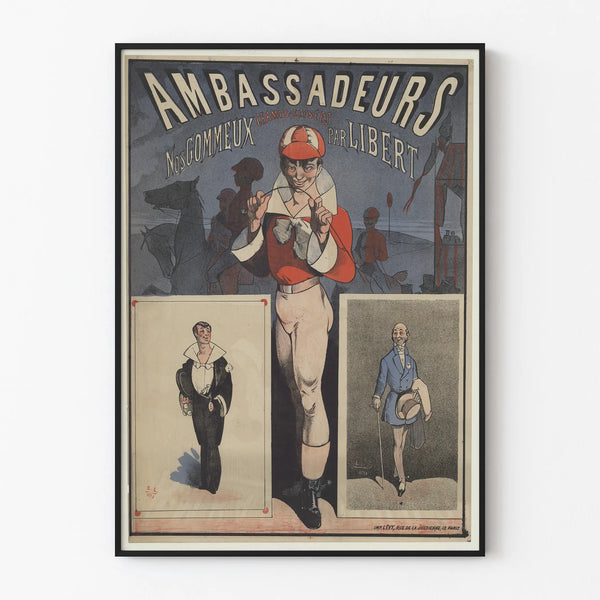 Vintage poster Ambassadeurs Nos Gommeux by Libert for wall decoration