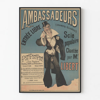 Vintage poster Ambassadeurs Popular Saw sung by Libert