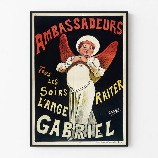 Vintage poster Ambassadeurs angel Gabriel wall decoration