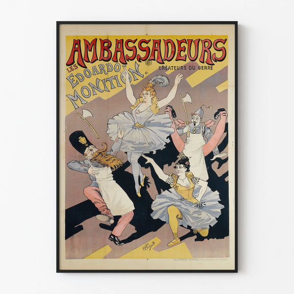 Vintage Poster Les Ambassadeurs Edoardo Monition Original Wall Decoration