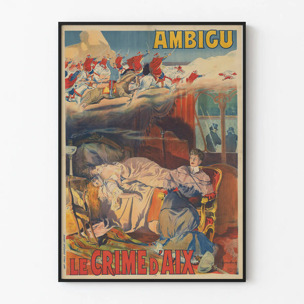 Vintage Poster Ambigu The Crime of Aix Wall Decoration