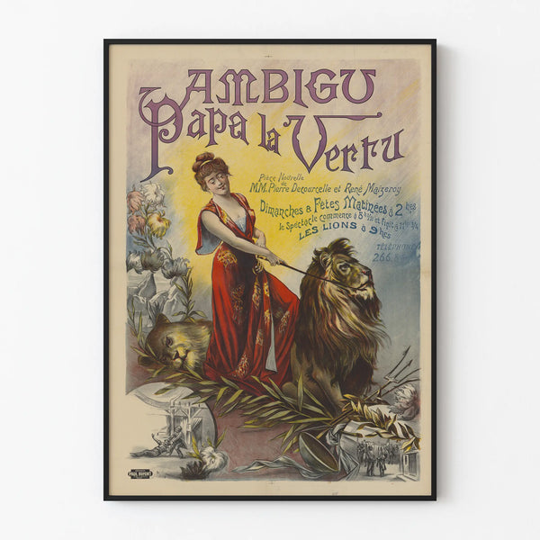 Theatrical Poster Ambiguous Papa la Vertu - Vintage Wall Decoration