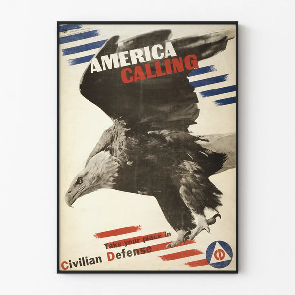 Vintage America Calling Poster for Patriotic Wall Decoration
