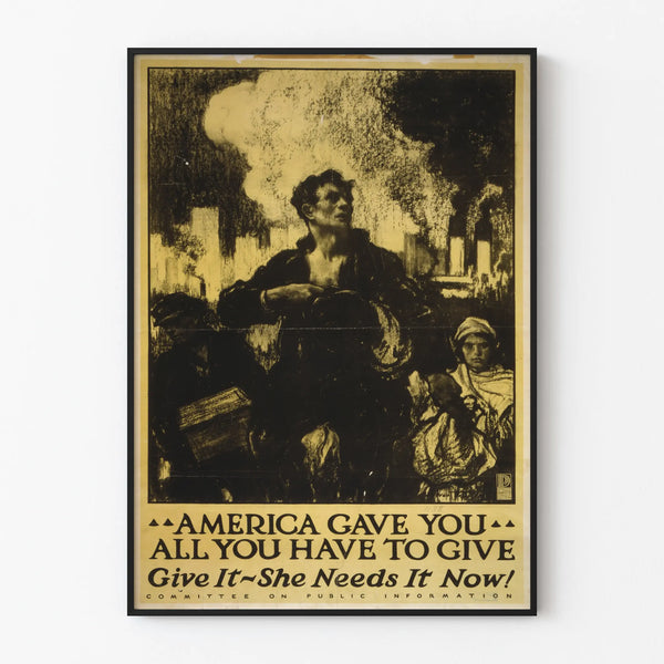 Vintage American Propaganda Poster - Retro Wall Decoration