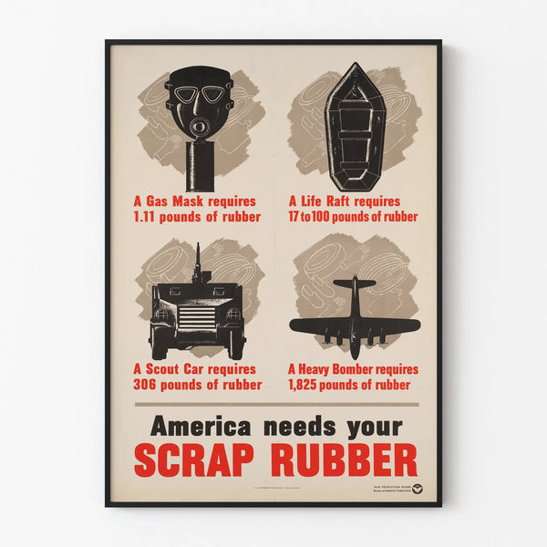 Vintage American Poster for Used Rubber Collection