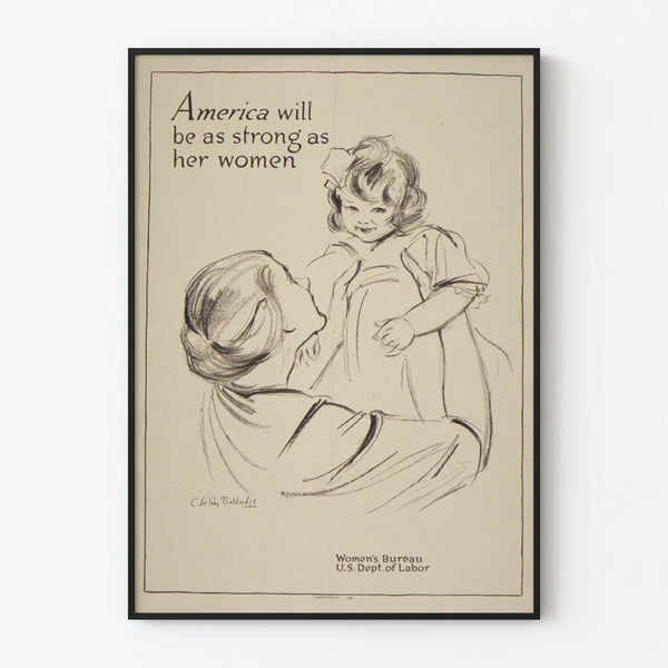 Motivational American Poster - Women's Strength