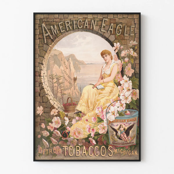Vintage American Eagle Tobaccos Poster Wall Decoration