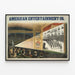 Vintage American Entertainment Co. poster of a cinema scene and show — framed artwork on a wall