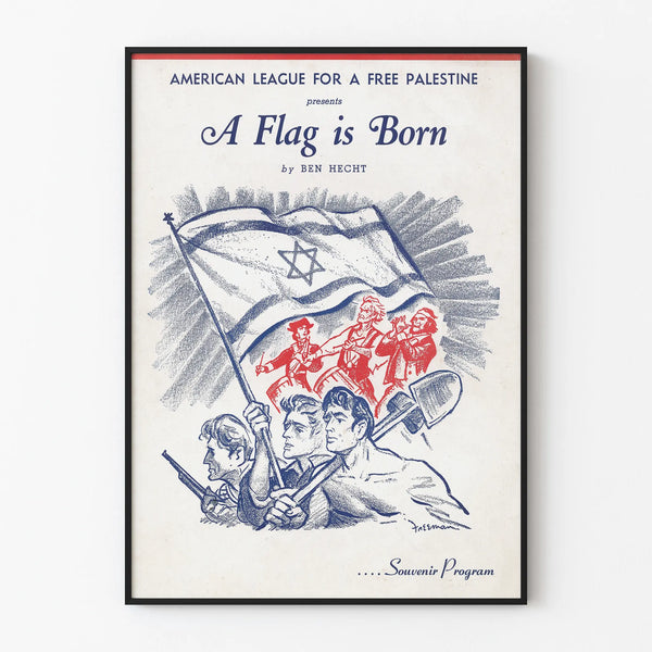 Vintage American League Poster Free Palestine A Flag is Born