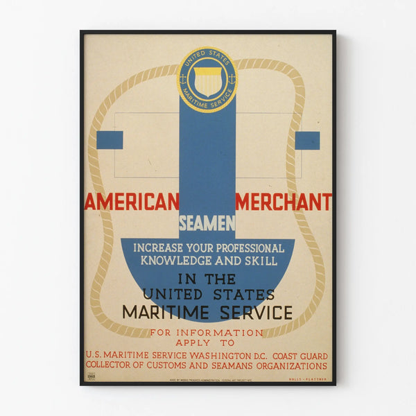 Vintage American Maritime Service Wall Decoration Poster
