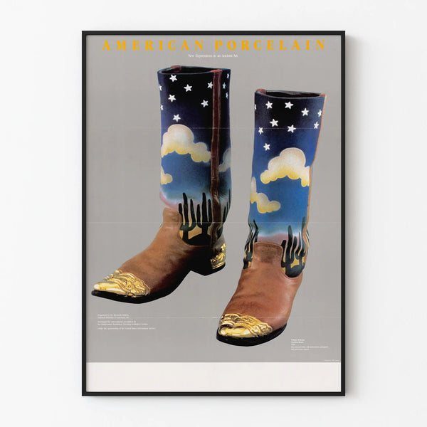 American Porcelain Poster - Western Boots in Porcelain