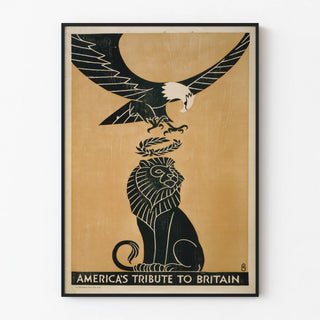 American Poster - Tribute to Great Britain with Eagle and Lion