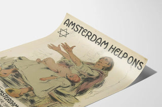 Vintage Amsterdam Poster Help Us – Aid to Hungry Jewish Children