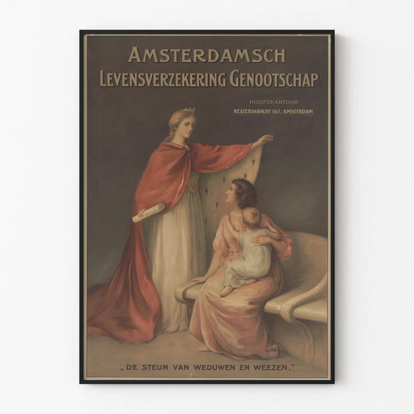 Vintage poster of Amsterdamsch Levensverzekering Genootschap for wall decoration