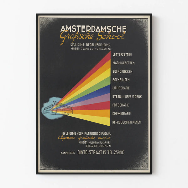 Vintage Poster of the Amsterdam Graphic School - Artistic Wall Decoration